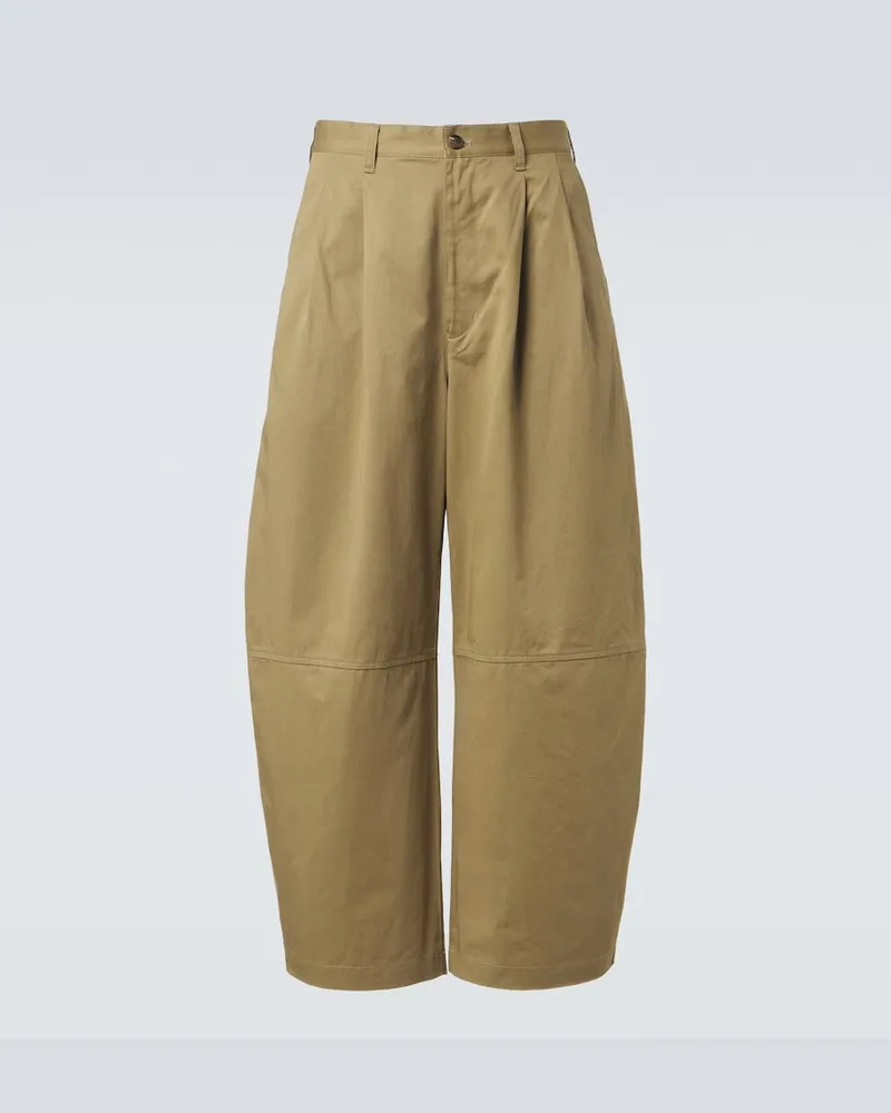Comme des Garçons Comme des GarÃ§ons Homme Pantaloni chinos barrel in cotone e lino Beige
