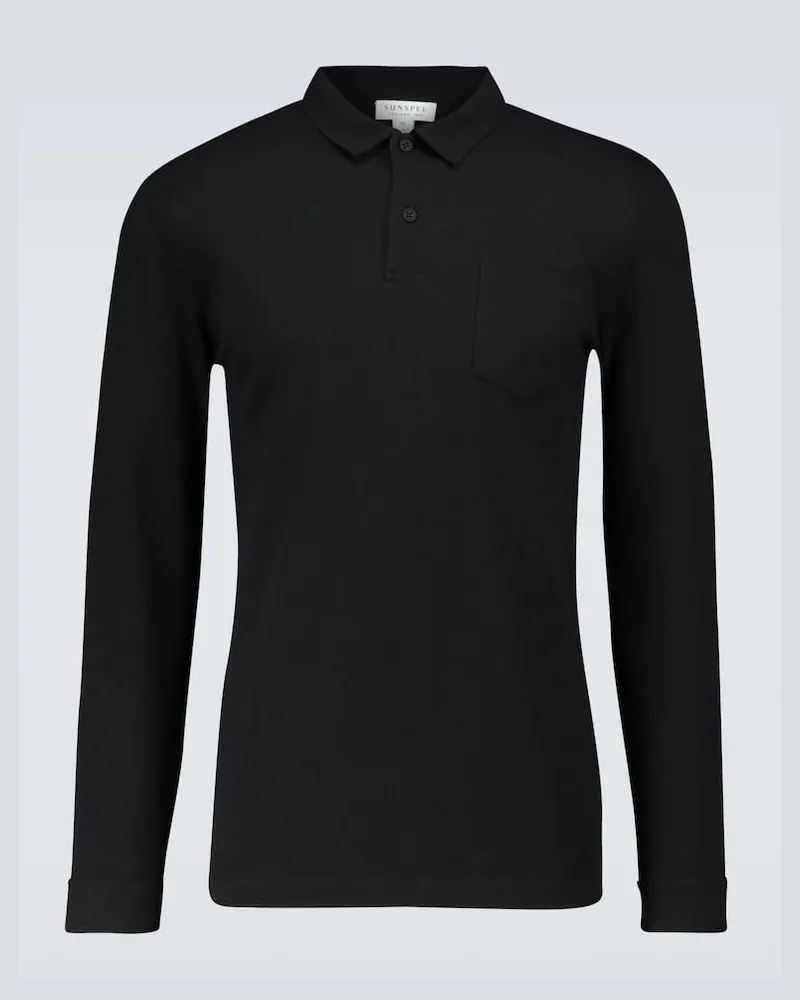 Sunspel Polo Riviera in cotone Nero