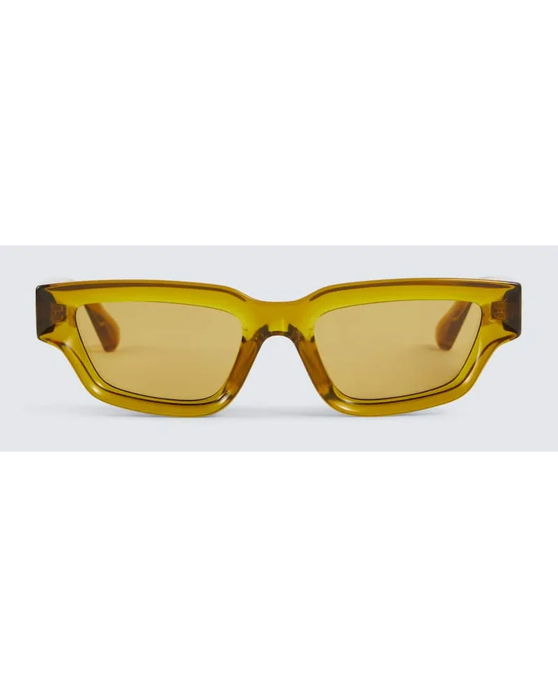 Bottega Veneta Occhiali da sole rettangolari Giallo