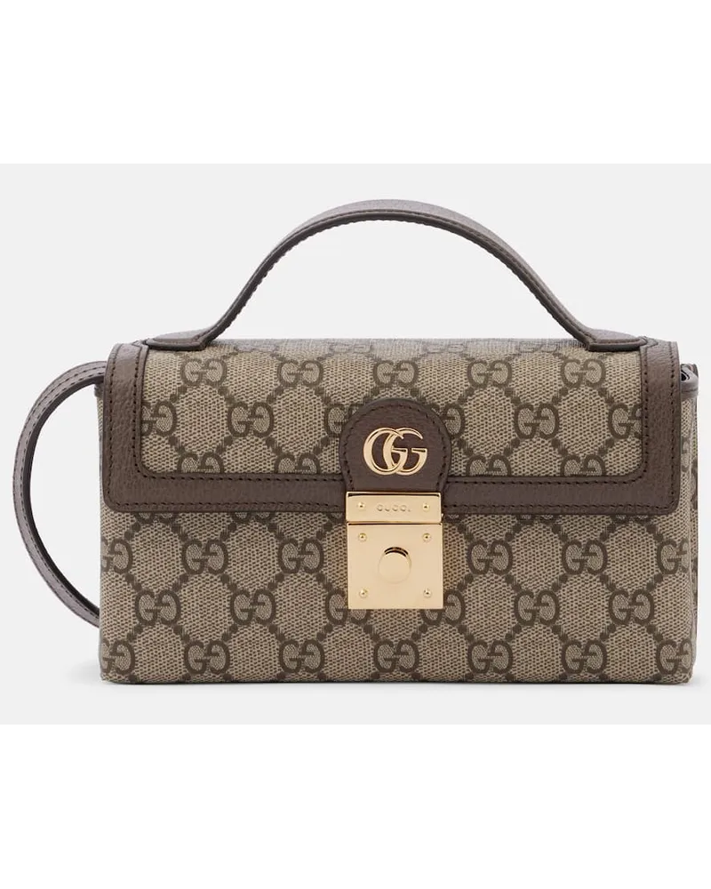 Gucci Borsa a spalla Ophidia Mini in canvas GG Beige