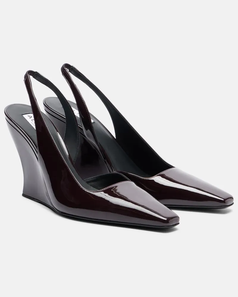 Alaïa AlaÃ¯a Pumps slingback in vernice con zeppa Borgogna