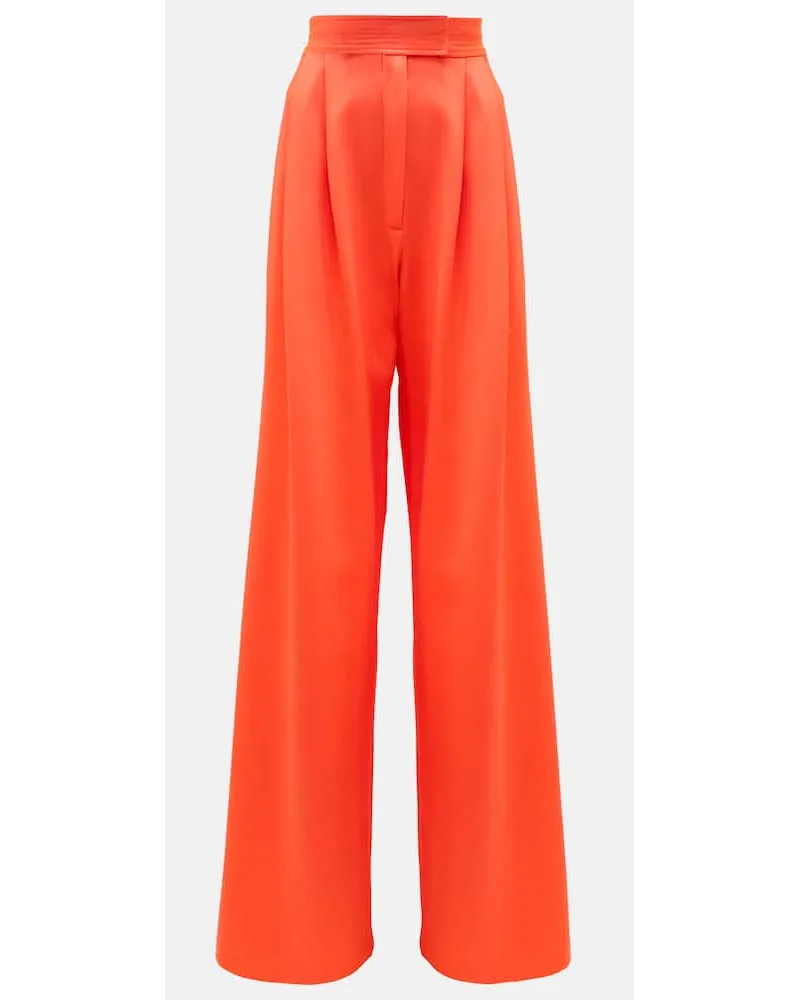 Alex Perry Pantaloni Patton in crÃªpe di raso Arancione