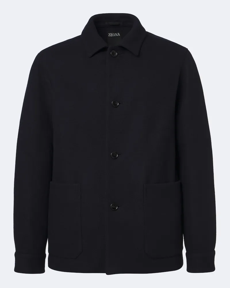 Ermenegildo Zegna Giacca blouson in cashmere e lino Blu