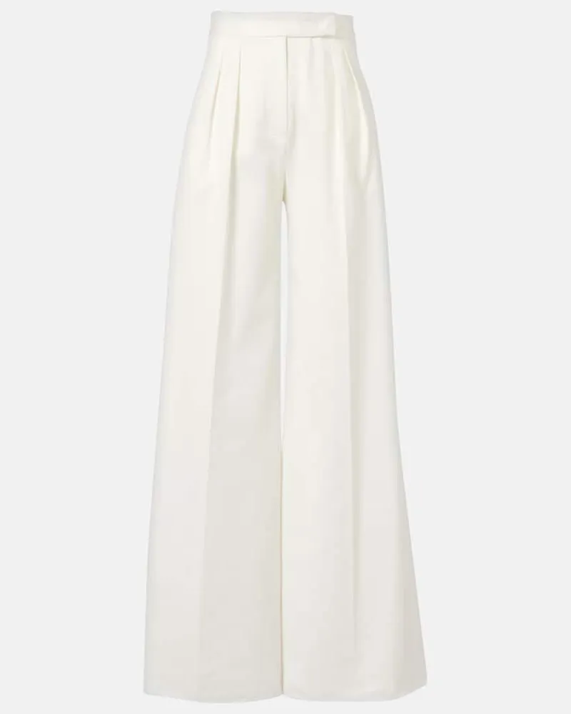 Max Mara Pantaloni a gamba larga Chenzia in cotone Bianco
