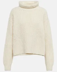 Loro Piana Pullover in cashmere a coste Bianco