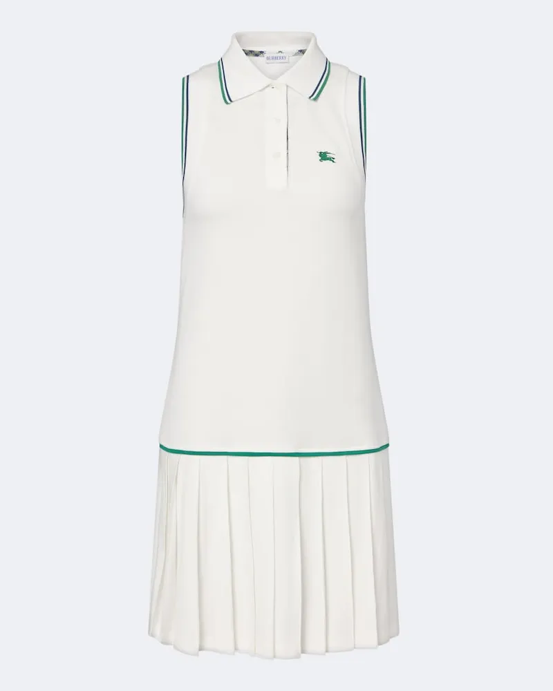 Burberry Abito da tennis Martina in piqué di cotone Bianco
