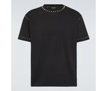 Valentino Garavani T-shirt Rockstud in jersey di cotone Nero