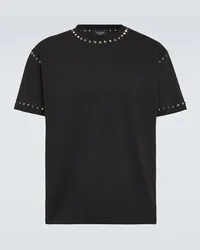 Valentino Garavani T-shirt Rockstud in jersey di cotone Nero