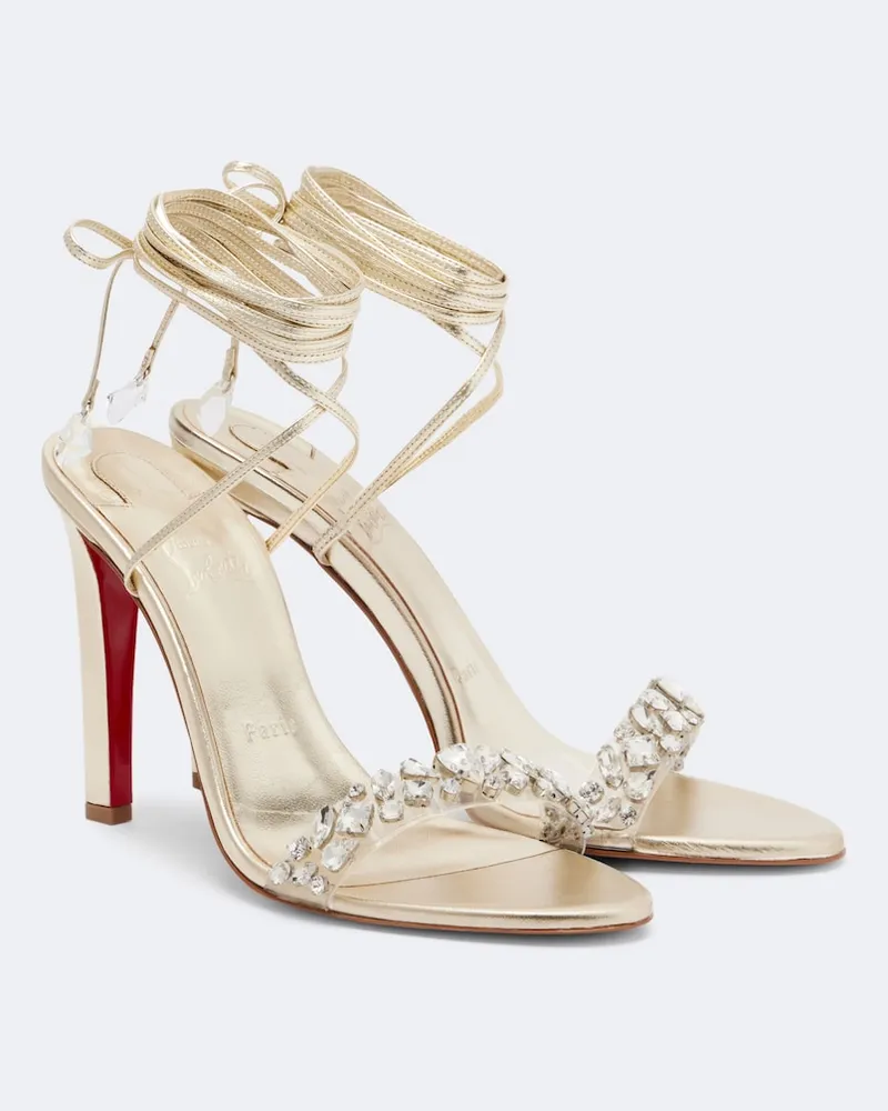 Christian Louboutin Sandali Fanny in pelle metallizzata Oro