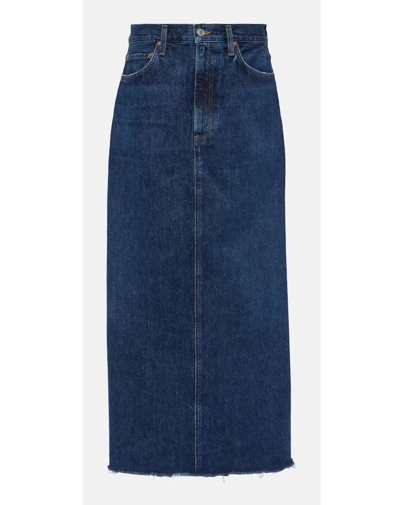 AGOLDE Gonna lunga di jeans Hilla Blu