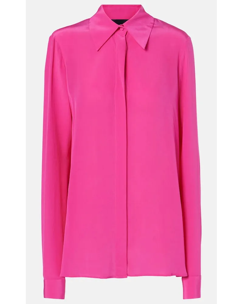 COSTARELLOS Camicia Keltie in seta crepe de chine Rosa