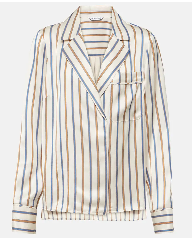 Veronica Beard Blusa Lusanne in twill a righe Multicolore