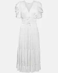 Ulla Johnson Abito midi Daria in raso plissé Bianco