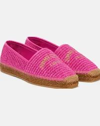 Jimmy Choo Espadrillas Brie Flat in rafia con logo Rosa