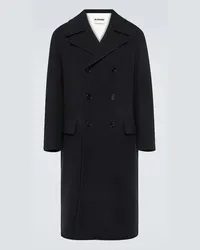 Jil Sander Cappotto doppiopetto oversize in lana Nero