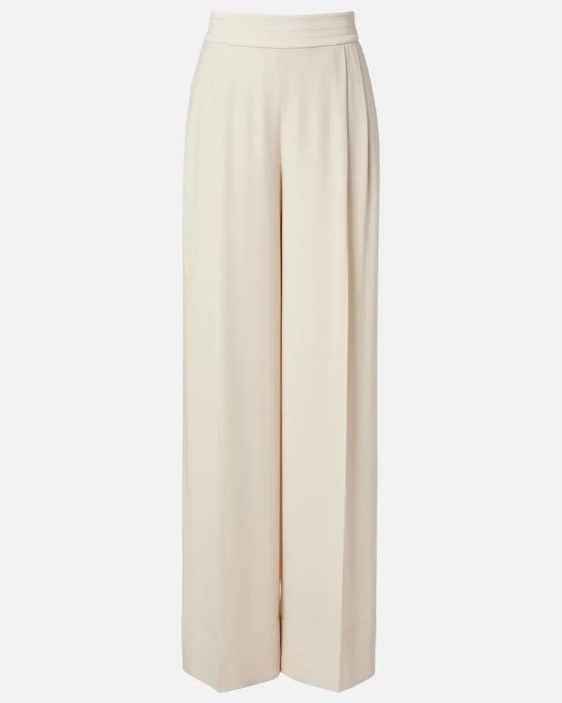 Joseph Pantaloni Cara in crÃªpe a gamba larga Beige