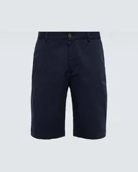 Sunspel Shorts chino in twill di cotone Blu