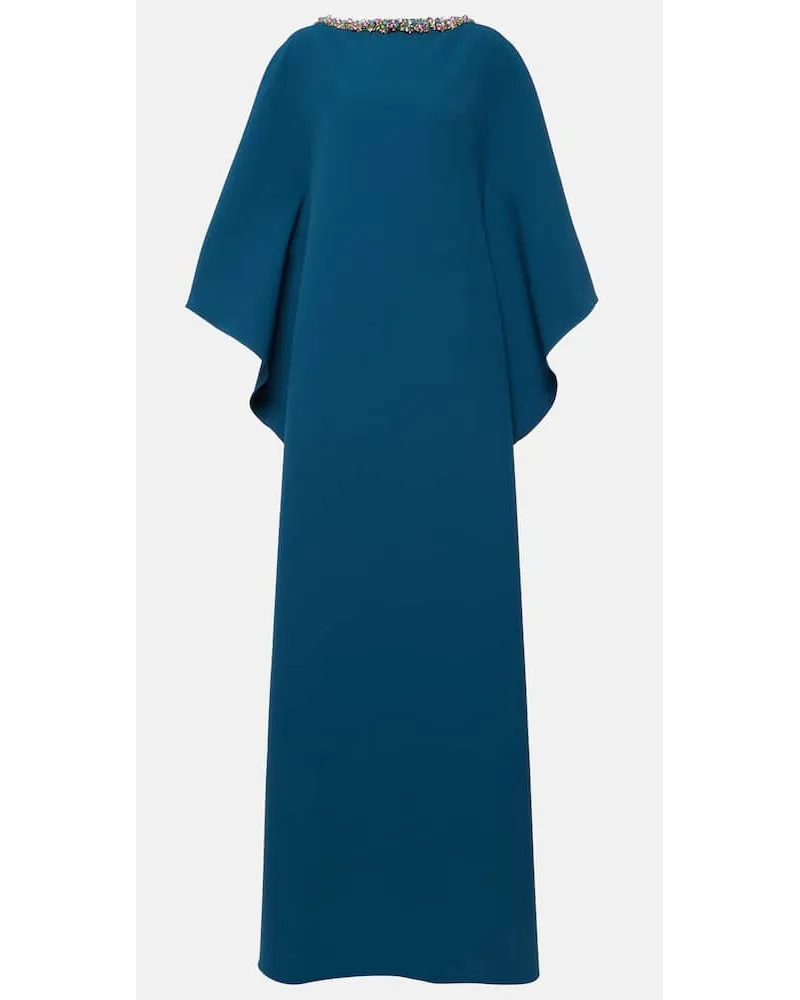 Safiyaa Abito lungo Amarella in crÃªpe con cristalli Blu