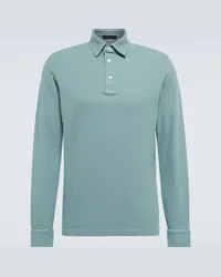 Loro Piana Polo in cotone piqué Blu