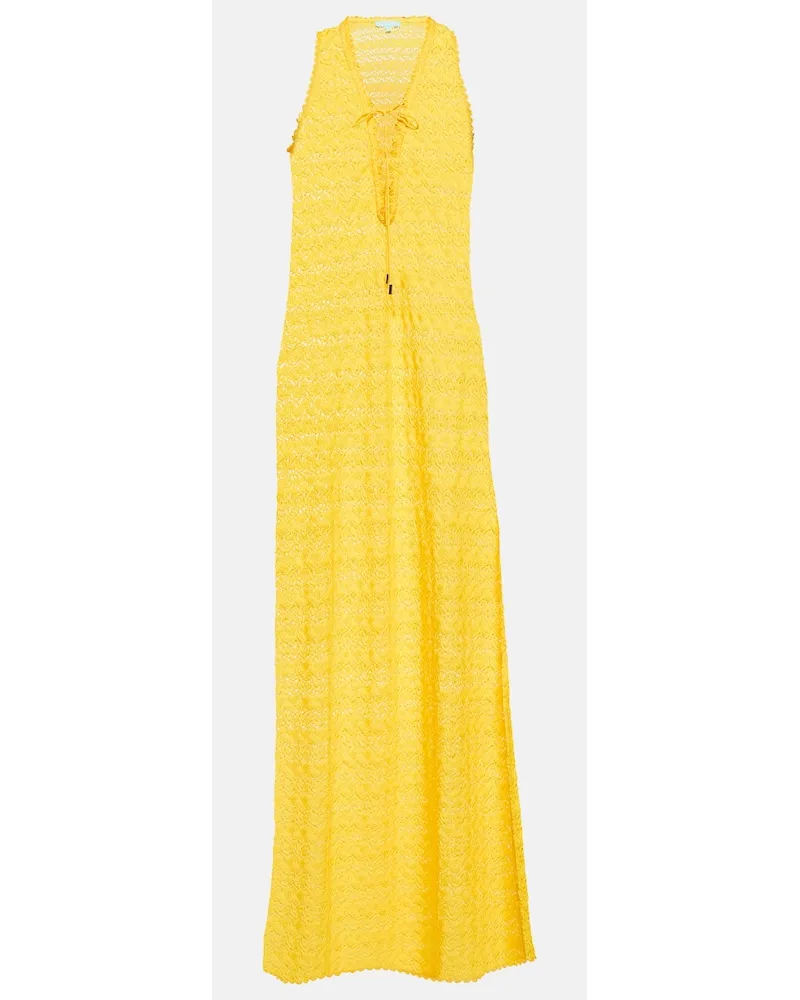 Melissa Odabash Abito lungo Maddie con scollo a V Giallo