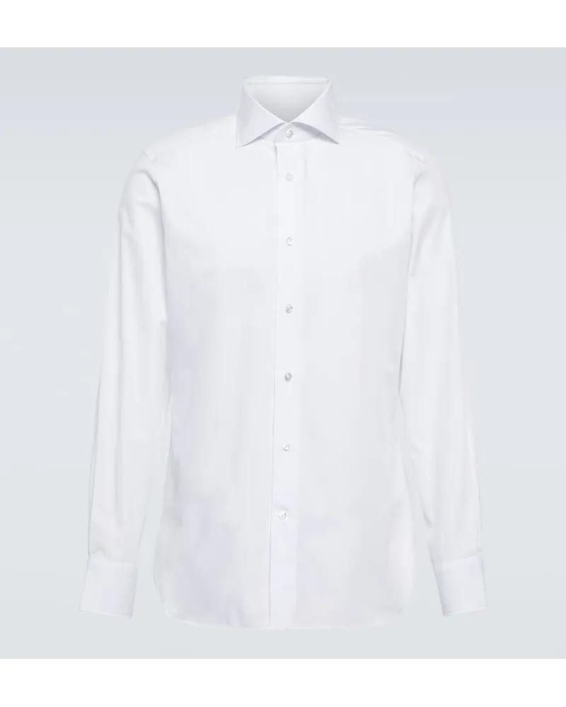 Ermenegildo Zegna Camicia Trofeo in popeline di cotone Bianco
