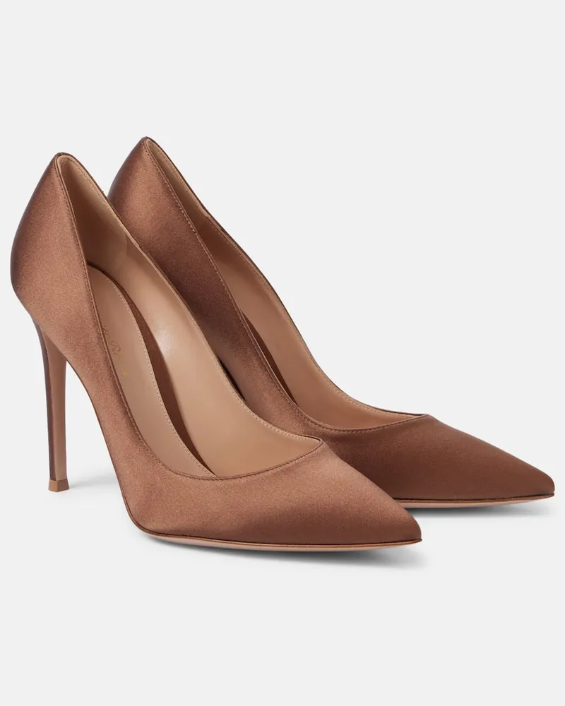 Gianvito Rossi Pumps Gianvito 105 in raso Marrone