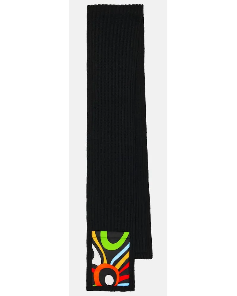 Emilio Pucci x Fusalp - Sciarpa in lana a coste Nero