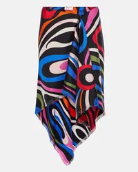 Emilio Pucci Minigonna asimmetrica Marmo in seta Multicolore