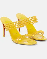 Christian Louboutin Sandali Spike Only 85 in PVC e vernice Giallo