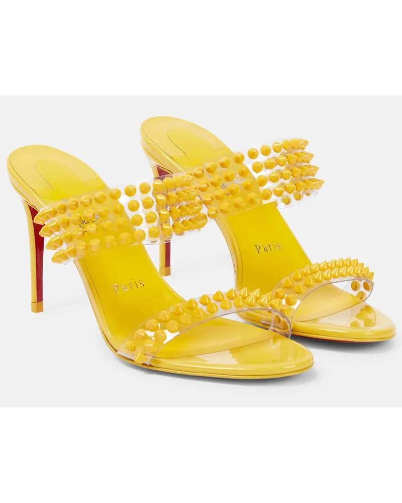Christian Louboutin Sandali Spike Only 85 in PVC e vernice Giallo