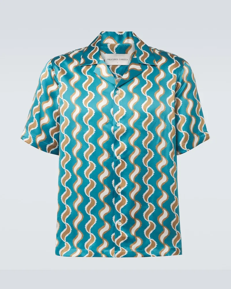 Frescobol Carioca Camicia Roberto in seta con stampa Multicolore