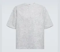 T-shirt in pelle con stampa
