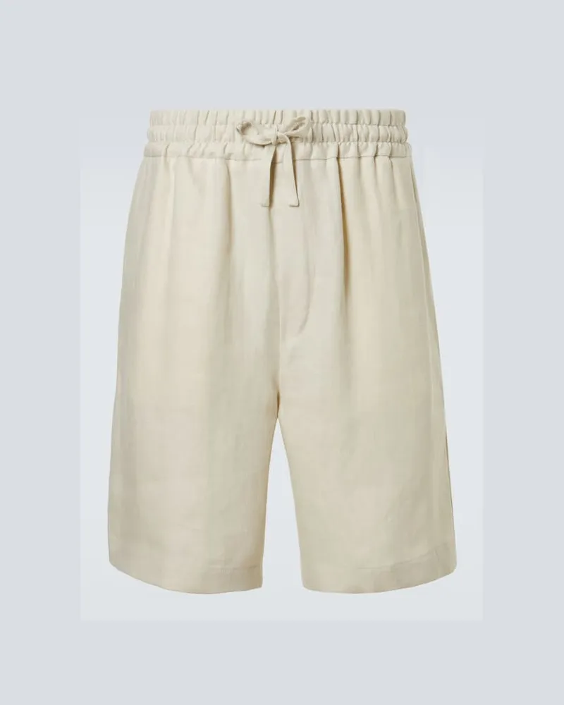 LARDINI Shorts in lino Bianco