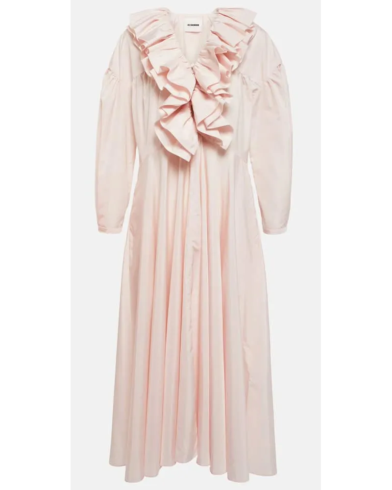 Jil Sander Abito midi con volant Rosa