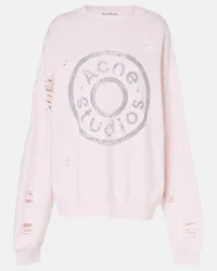 Acne Studios Felpa distressed in misto cotone Rosa