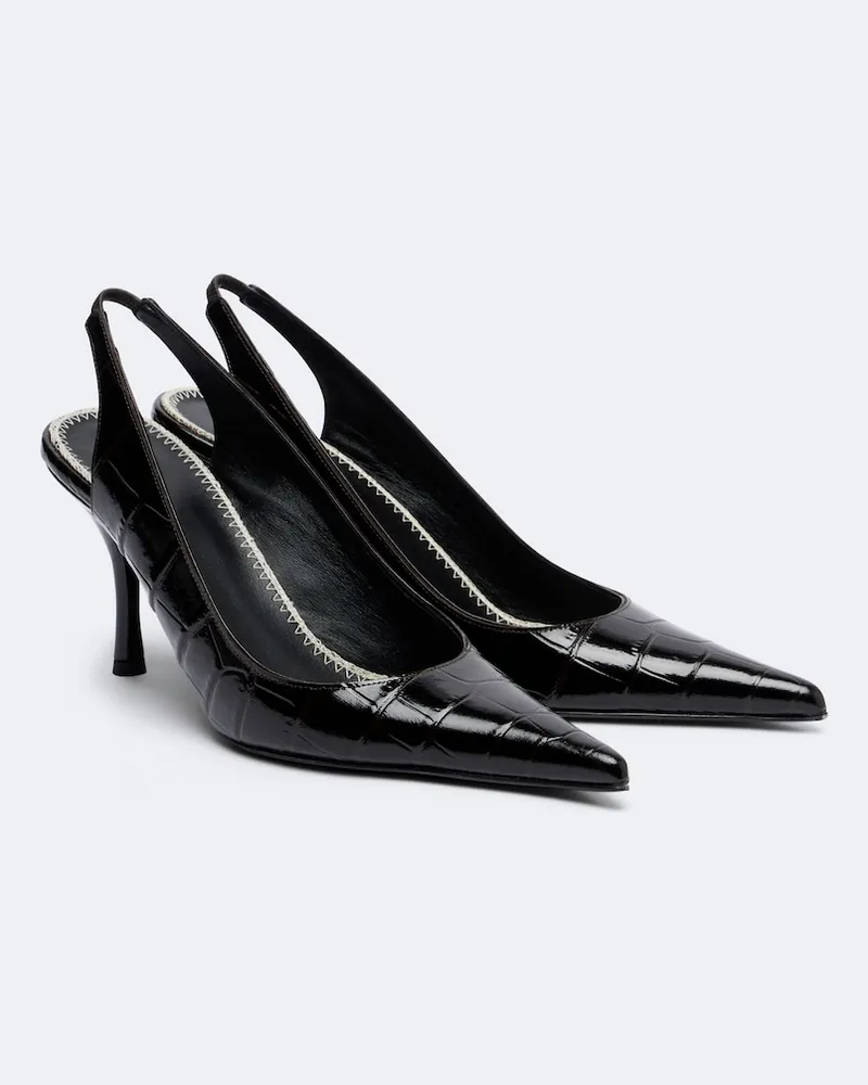 Magda Butrym Pumps slingback in pelle stampata Nero