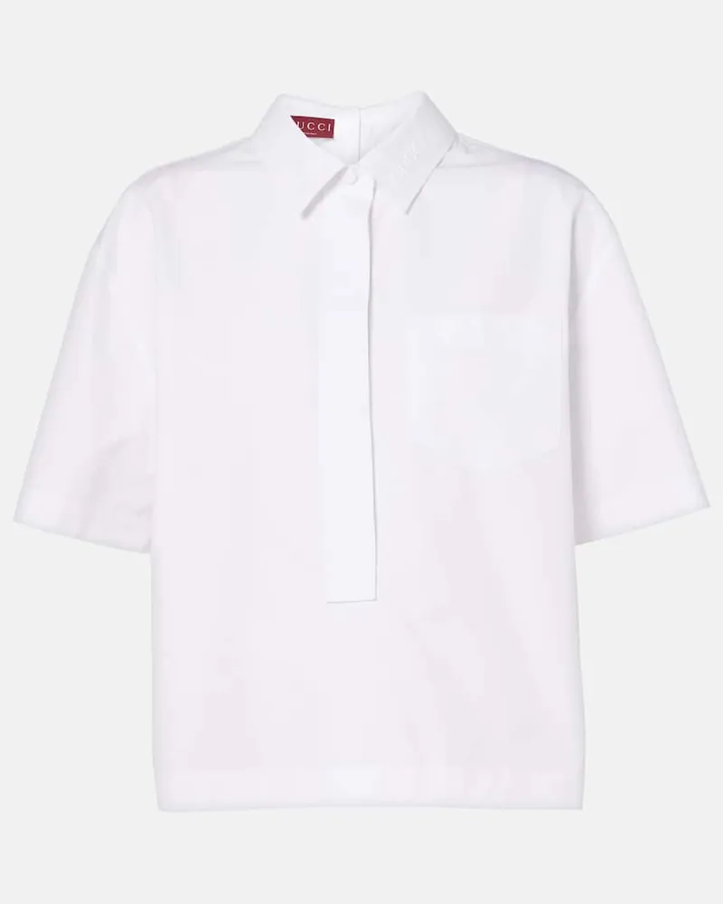 Gucci Camicia in popeline di cotone Bianco
