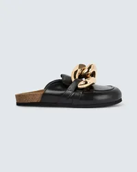 J.W.Anderson Slippers in pelle con catena Nero