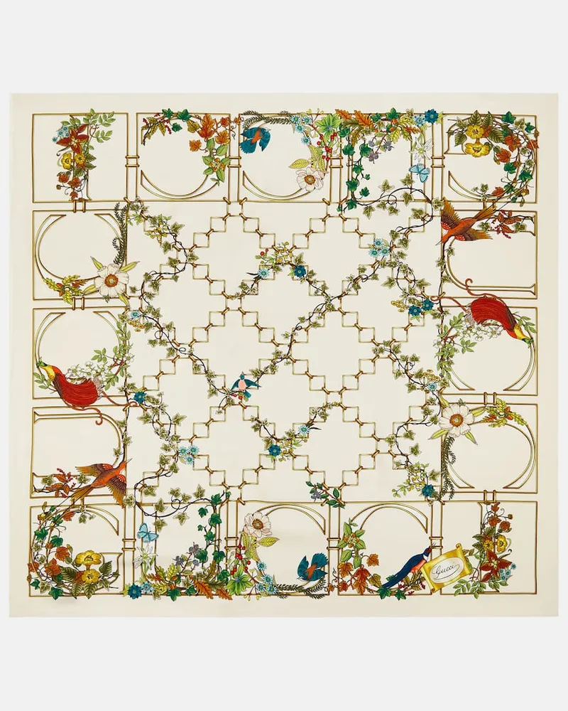 Gucci Foulard in twill di seta con stampa Multicolore