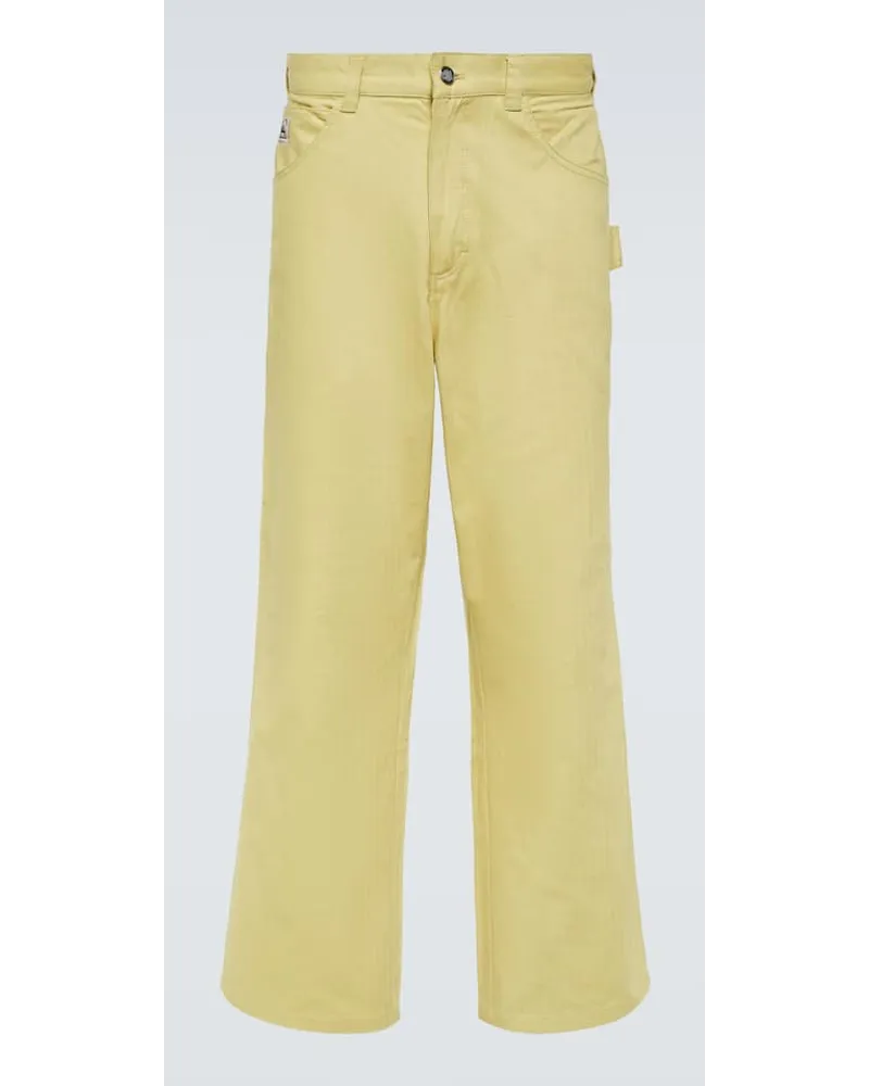 BODE Pantaloni a gamba larga Brook in cotone Verde