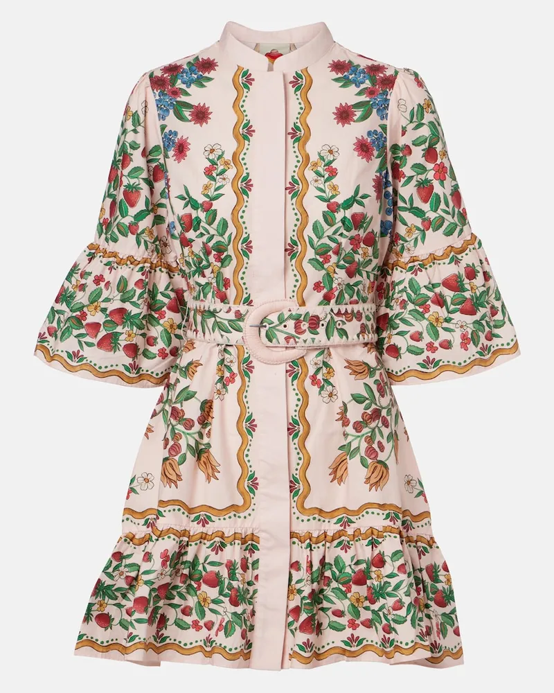 FARM Rio Abito corto Fruit Beauty Scarf in cotone Rosa