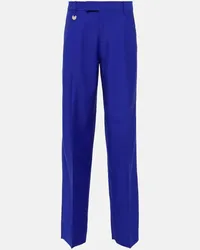 Burberry Pantaloni a gamba larga in lana vergine Blu