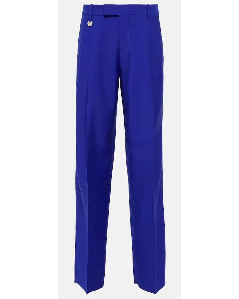 Burberry Pantaloni a gamba larga in lana vergine Blu