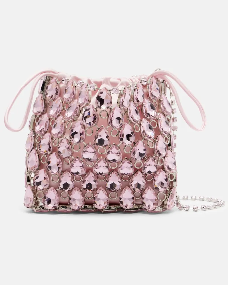 Self-Portrait Clutch Mini con cristalli Rosa