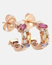 Suzanne Kalan Orecchini Rainbow in oro rosa 18kt, diamanti e zaffiri Multicolore