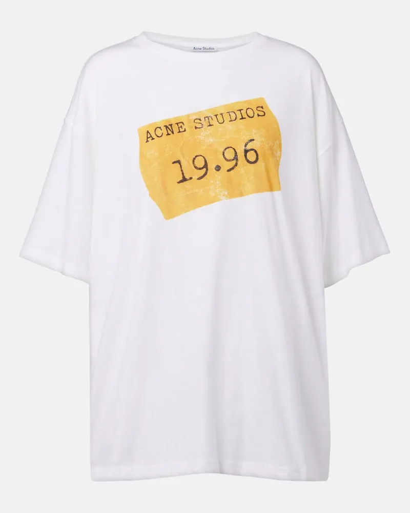 Acne Studios T-shirt in jersey di misto cotone Bianco