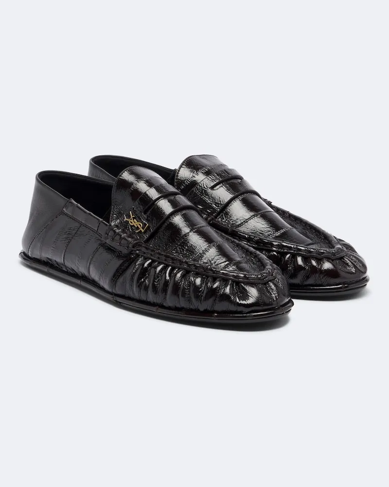 Saint Laurent Mocassini Cassandre in pelle Marrone