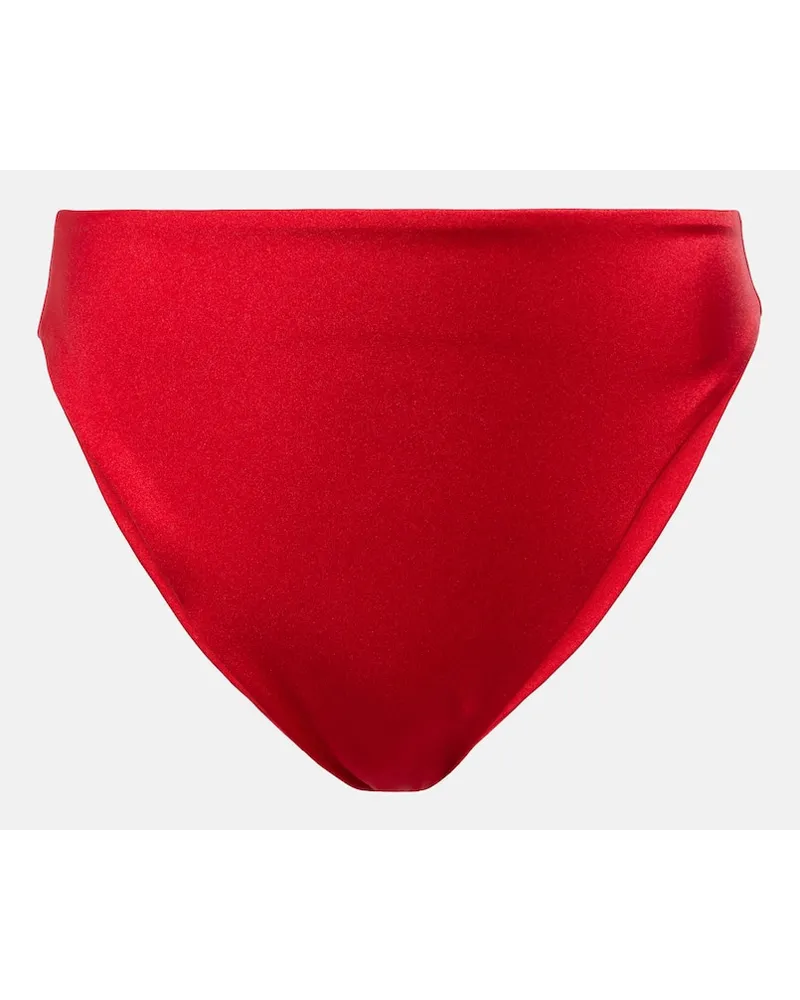JADE SWIM Slip bikini Incline a vita alta Rosso