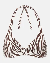 Max Mara Top bikini Allegra con stampa Marrone