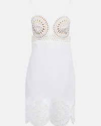 Stella McCartney Miniabito in misto cotone con occhielli Bianco